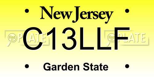 C13LLF New Jersey License Plate
