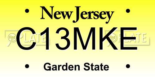 C13MKE New Jersey License Plate