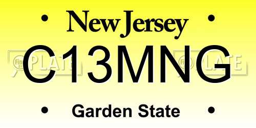 C13MNG New Jersey License Plate