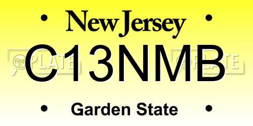 C13NMB New Jersey License Plate
