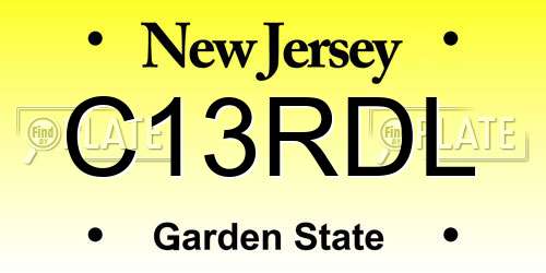 C13RDL New Jersey License Plate