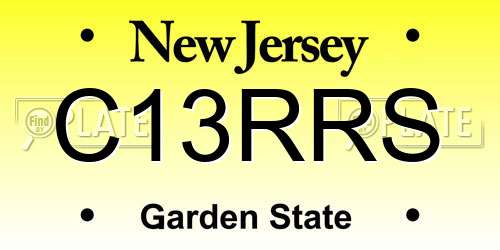 C13RRS New Jersey License Plate