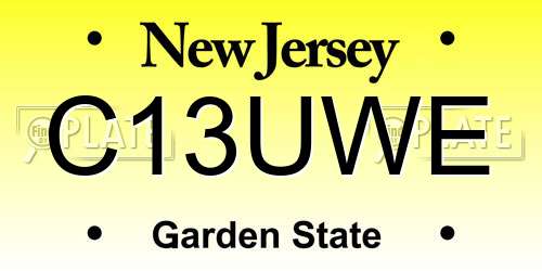 C13UWE New Jersey License Plate