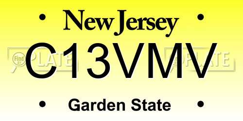 C13VMV New Jersey License Plate