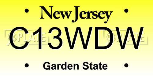 C13WDW New Jersey License Plate