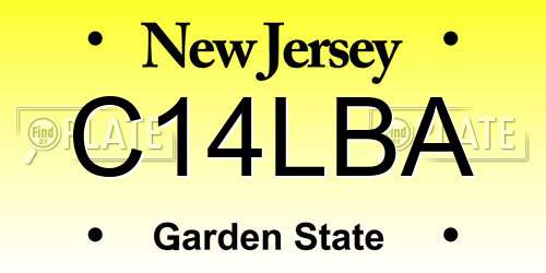 C14LBA New Jersey License Plate