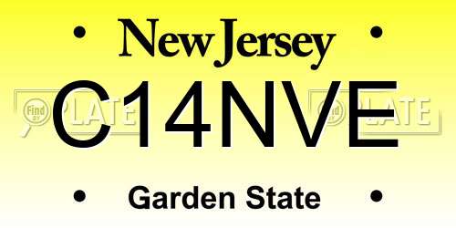 C14NVE New Jersey License Plate
