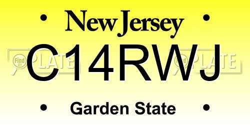 C14RWJ New Jersey License Plate