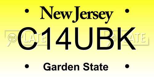 C14UBK New Jersey License Plate