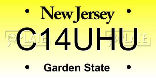 C14UHU New Jersey License Plate