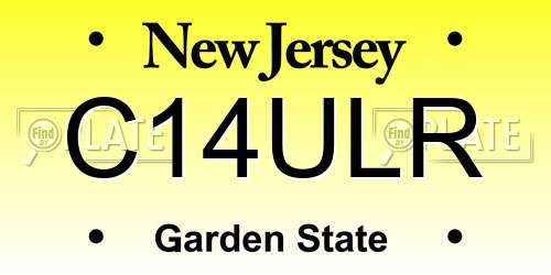 C14ULR New Jersey License Plate