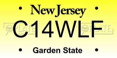 C14WLF New Jersey License Plate