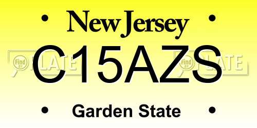 C15AZS New Jersey License Plate