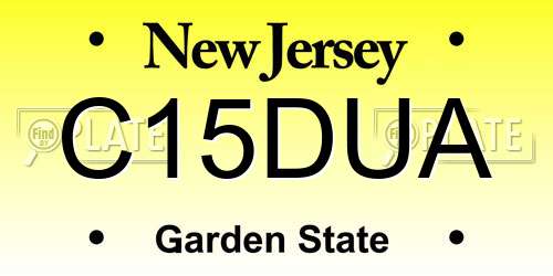 C15DUA New Jersey License Plate