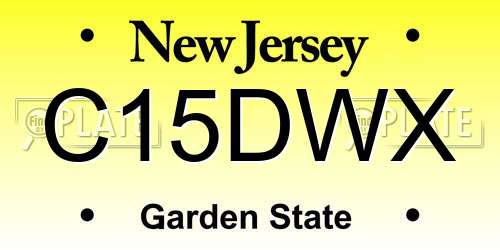 C15DWX New Jersey License Plate
