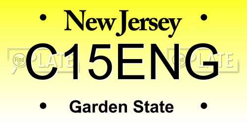 C15ENG New Jersey License Plate