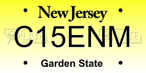 C15ENM New Jersey License Plate