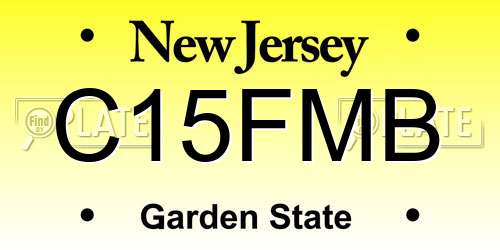 C15FMB New Jersey License Plate