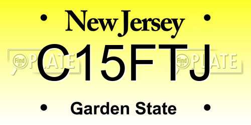 C15FTJ New Jersey License Plate