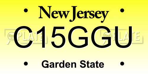 C15GGU New Jersey License Plate