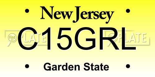 C15GRL New Jersey License Plate