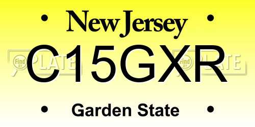 C15GXR New Jersey License Plate