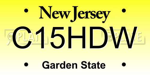 C15HDW New Jersey License Plate