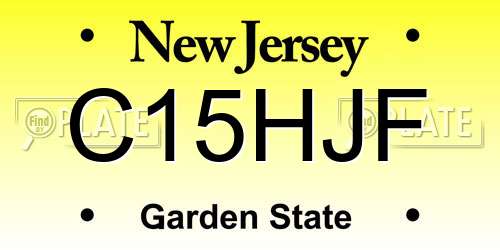 C15HJF New Jersey License Plate