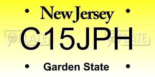 C15JPH New Jersey License Plate