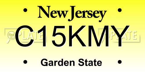C15KMY New Jersey License Plate