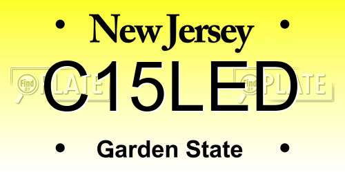 C15LED New Jersey License Plate