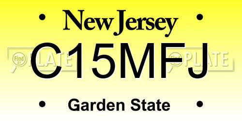 C15MFJ New Jersey License Plate