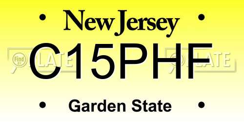 C15PHF New Jersey License Plate