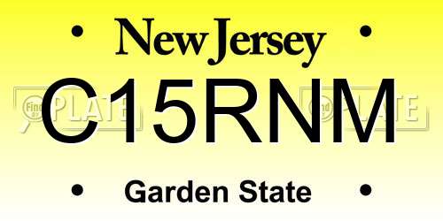 C15RNM New Jersey License Plate