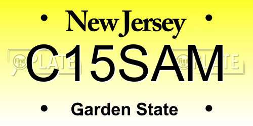 C15SAM New Jersey License Plate