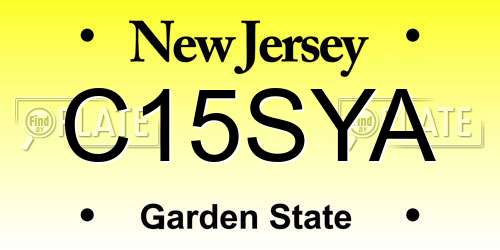 C15SYA New Jersey License Plate