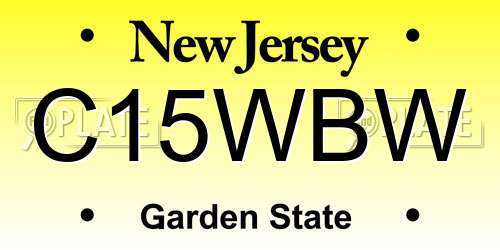 C15WBW New Jersey License Plate