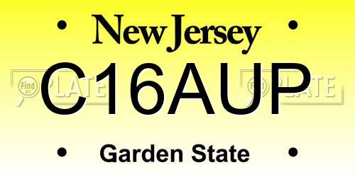 C16AUP New Jersey License Plate
