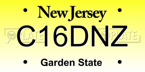 C16DNZ New Jersey License Plate