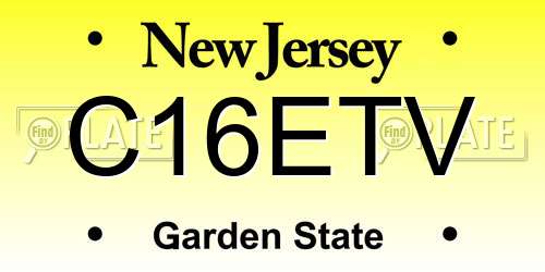 C16ETV New Jersey License Plate