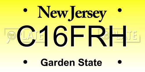 C16FRH New Jersey License Plate