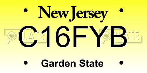 C16FYB New Jersey License Plate