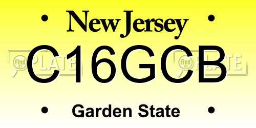 C16GCB New Jersey License Plate