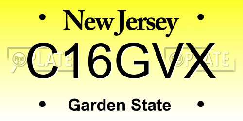 C16GVX New Jersey License Plate