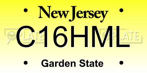C16HML New Jersey License Plate