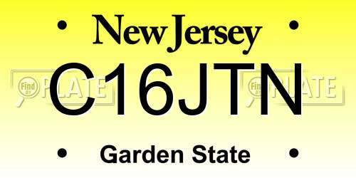 C16JTN New Jersey License Plate