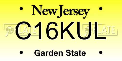 C16KUL New Jersey License Plate