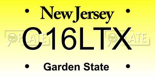 C16LTX New Jersey License Plate