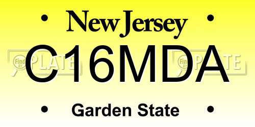 C16MDA New Jersey License Plate