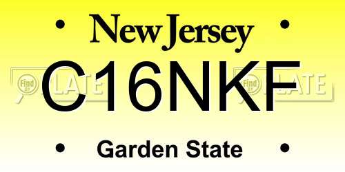 C16NKF New Jersey License Plate
